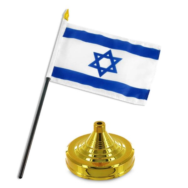 Israel Flag on Stand for Desk or Table - Image 3